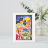 Aloha, Hawaii, Vintage Stilreise Postkarte (Stehend Vorderseite)