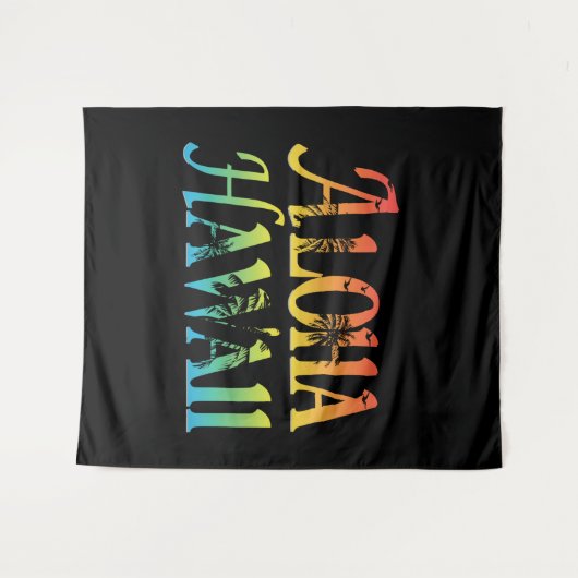 Aloha Hawaii Wandteppich (Vorderseite (Horizontal))