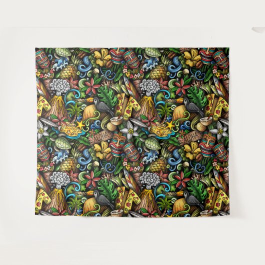 Aloha Hawaii Wandteppich (Vorderseite (Horizontal))