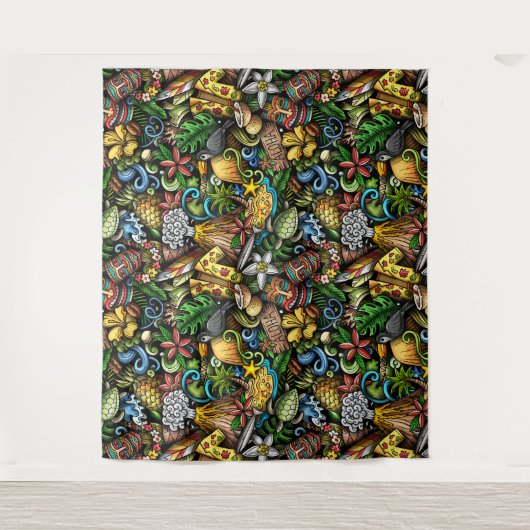 Aloha Hawaii Wandteppich (Vorderseite)