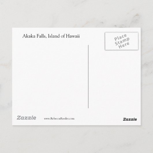 Aloha Hawaii-Wasserfall Postkarte (Rückseite)