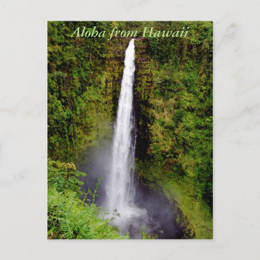 Aloha Hawaii-Wasserfall Postkarte (Vorderseite)