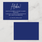 Aloha Hawaii Wedding Blue Begrüßungsbeutel Platzkarte (Vorne/Hinten)