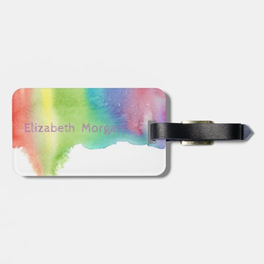 Aloha Hawaiian Ananas, Aquarellpflasche Gepäckanhänger (Rückseite horizontal)