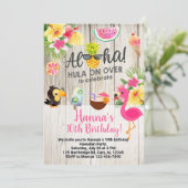 Aloha, hawaiian birthday party invite. einladung (Stehend Vorderseite)
