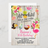 Aloha, hawaiian birthday party invite. einladung (Vorne/Hinten)