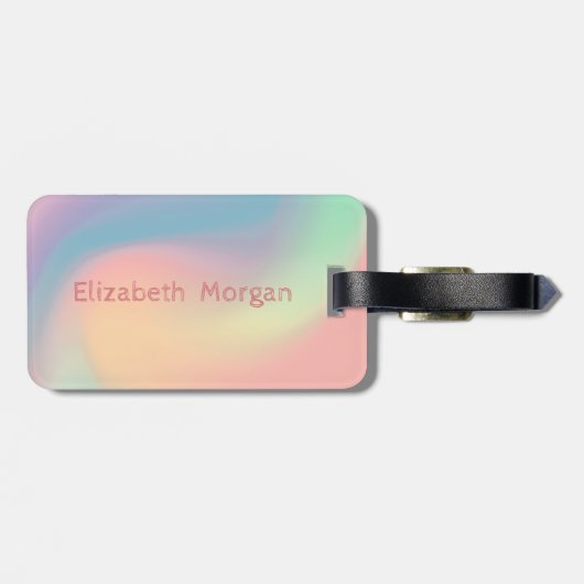 Aloha Hawaiian Colorful Pineapple Holographic Gepäckanhänger (Rückseite horizontal)