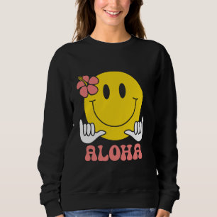Aloha Hawaiian Cute Lächeln Gesicht Shaka Hibiskus Sweatshirt
