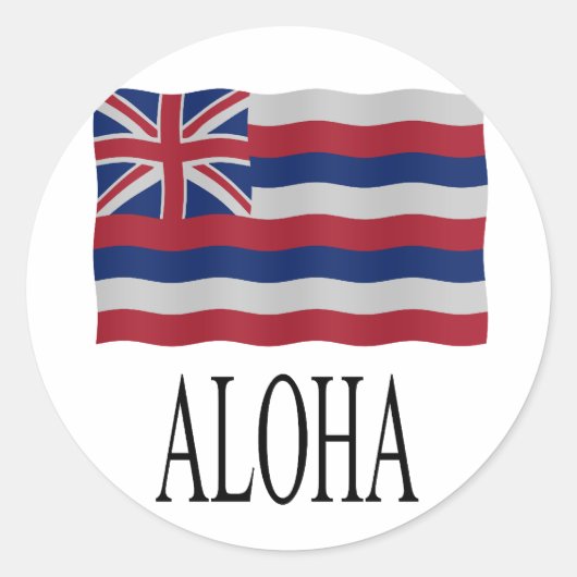 Aloha + Hawaiian flag Runder Aufkleber (Vorderseite)