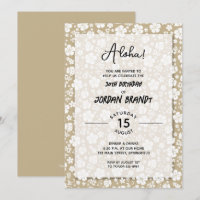 Aloha Hawaiian Floral Gold Geburtstagsparty