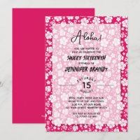 Aloha Hawaiian Floral Hot Pink 16. Geburtstag