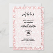 Aloha Hawaiian Floral Pink Birthday Party Einladung (Vorderseite)