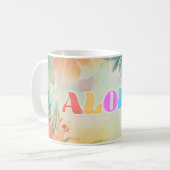 Aloha Hawaiian Floral Watercolor Kaffeetasse (Vorderseite Links)