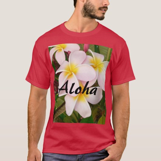 Aloha Hawaiian Frangipani Blossoms Plumerias T-Shirt (Vorderseite)
