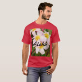 Aloha Hawaiian Frangipani Blossoms Plumerias T-Shirt (Vorne ganz)