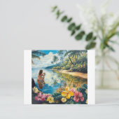 Aloha Hawaiian Girl Feiertagspostkarte (Stehend Vorderseite)