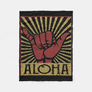 Aloha Hawaiian Hawaii Vintage abgenutzt Shaka Schi Fleecedecke