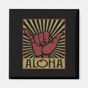 Aloha Hawaiian Hawaii Vintage abgenutzt Shaka Schi Magnet