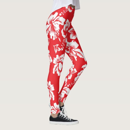 Aloha Hawaiian Hibiskus Floral Pattern Leggings (Rechts)