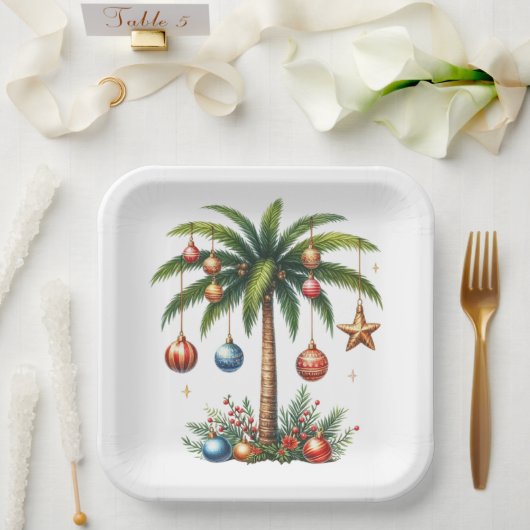 ALOHA HAWAIIAN HOLIDAY CHRISTMAS THEME PAPPTELLER (Hochzeit)