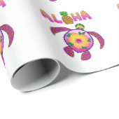 Aloha Hawaiian Honu Turtle Geschenkpapier (Rolleneckpunkt)