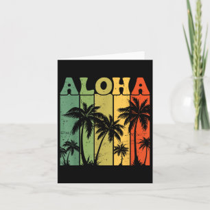 Aloha Hawaiian Island Palm Tree Surfboard Beach H Karte