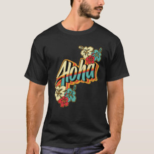 Aloha Hawaiian Islands Hawaii Surf Hibiskus Blume T-Shirt