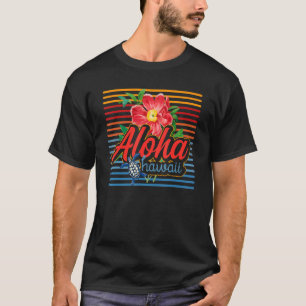 Aloha Hawaiian Islands Hawaii Surf Hibiskus Blume T-Shirt