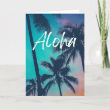 Aloha Hawaiian Islands Palm Tree Grußkarte
