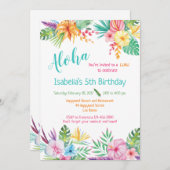 Aloha Hawaiian Luau Birthday Einladung (Vorne/Hinten)