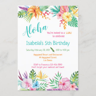 Aloha Hawaiian Luau Birthday Einladung