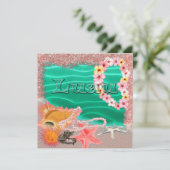 Aloha Hawaiian Luau Einladung (Stehend Vorderseite)