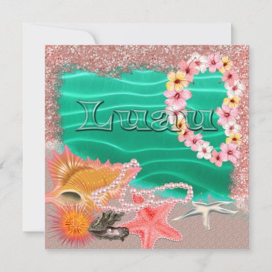 Aloha Hawaiian Luau Einladung (Vorderseite)