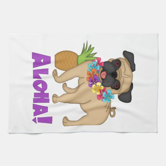 Aloha! Hawaiian Luau Mops und Ananas T-Shirts, Ges Handtuch (Horizontal)