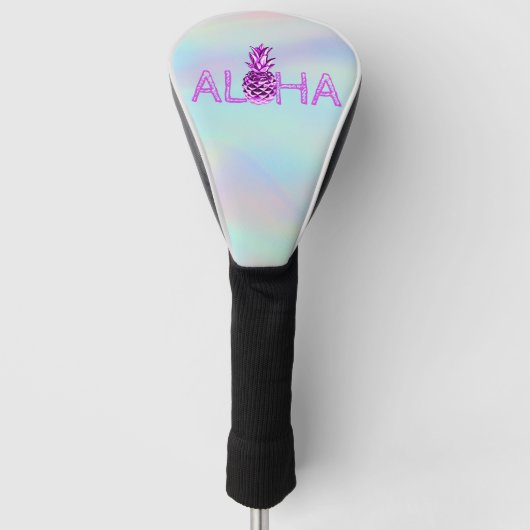 Aloha Hawaiian Metallic Pineaple Holographic Golf Headcover (Vorderseite)