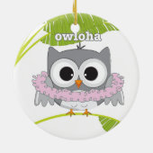 Aloha Hawaiian Owl Keramik Ornament (Hinten)