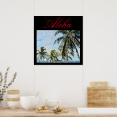 Aloha Hawaiian Palm Trees Tropical Travel Poster (Küche)