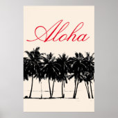 Aloha Hawaiian Palm Trees Tropics Travel Poster (Vorne)
