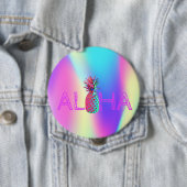 Aloha Hawaiian Pineaple Holographic Button (Beispiel)
