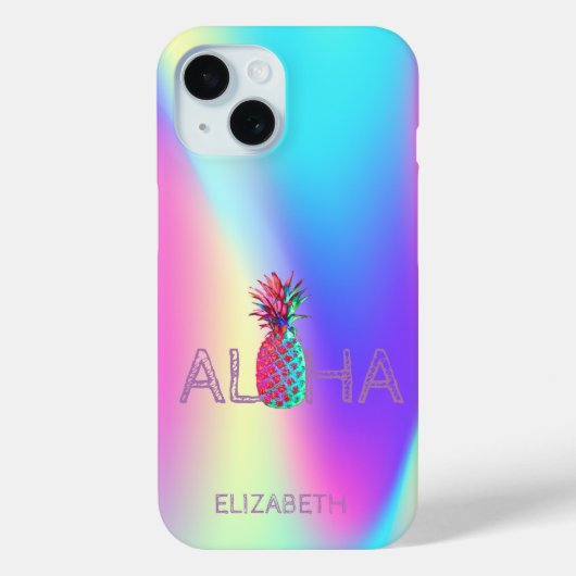 Aloha Hawaiian Pineaple Holographic Case-Mate iPhone Hülle (Rückseite)