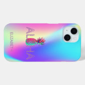 Aloha Hawaiian Pineaple Holographic Case-Mate iPhone Hülle (Rückseite (Horizontal))
