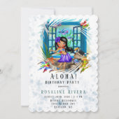Aloha Hawaiian Preteen Girl Birthday Party Einladung (Vorderseite)