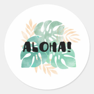 Aloha hawaiian runder aufkleber
