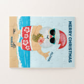 Aloha Hawaiian Santa Beach Kinder Weihnachten Puzzle (Horizontal)