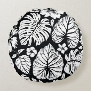 Aloha Hawaiian Shirt Nahtloses Hintergrundmuster. Rundes Kissen