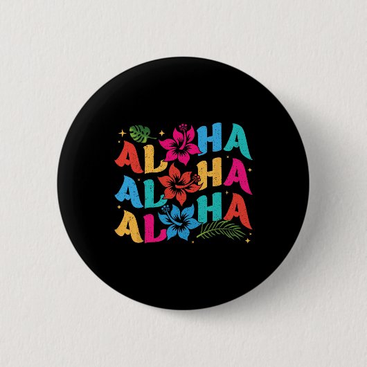 Aloha Hawaiian Summer Hawaii Urlaub Kinder Männer Button (Vorderseite)