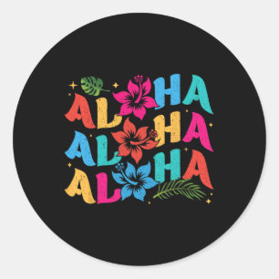Aloha Hawaiian Summer Hawaii Urlaub Kinder Männer Runder Aufkleber