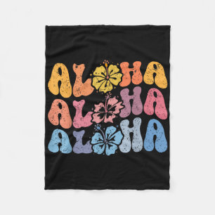 Aloha Hawaiian Summer Vacation Shaka Hibiskus Kind Fleecedecke