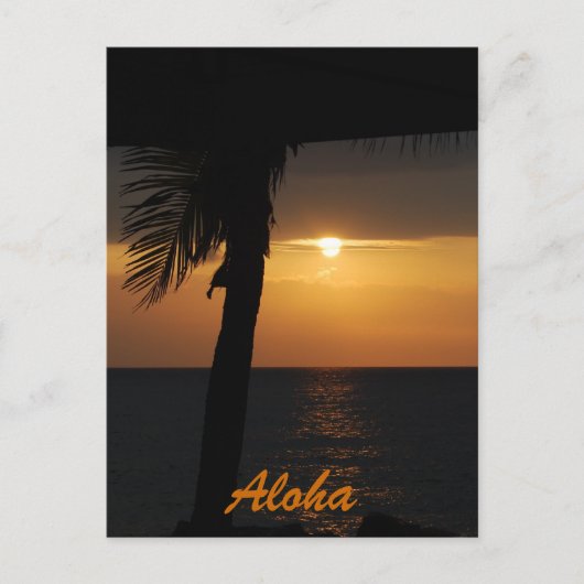 Aloha Hawaiian Sunset Cards Postkarte (Vorderseite)