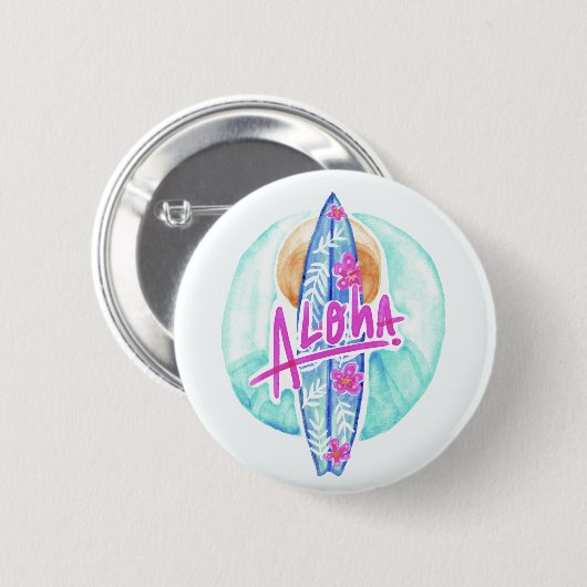 Aloha Hawaiian Surfer Buttons (Vorne & Hinten)